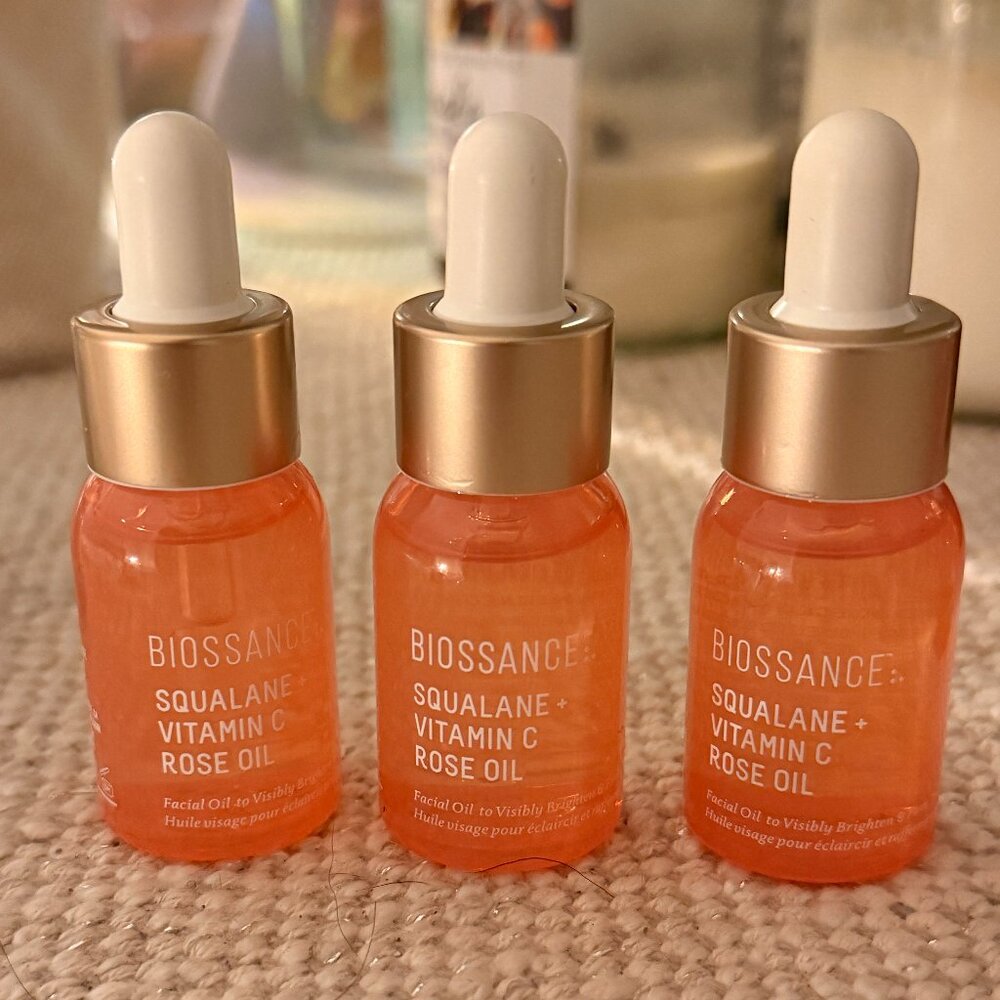 New BIOSSANCE Squalane + Vitamin C Rose Advanced Facial Oil - 3 x 12 ml = 36 ml